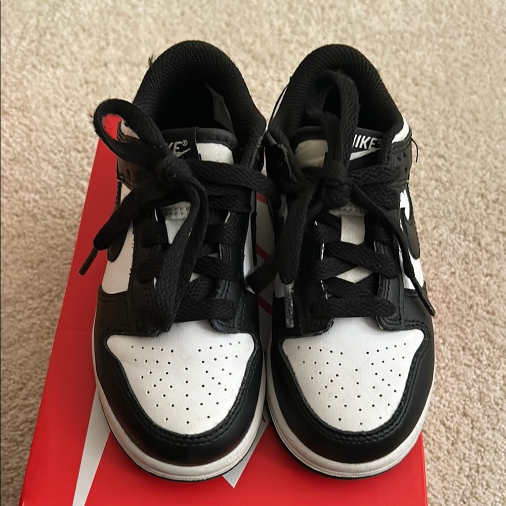 Nike Black and White Dunk Low Sneakers